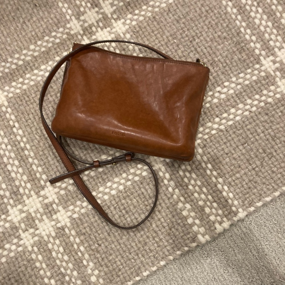 Fossil leather crossbody bag